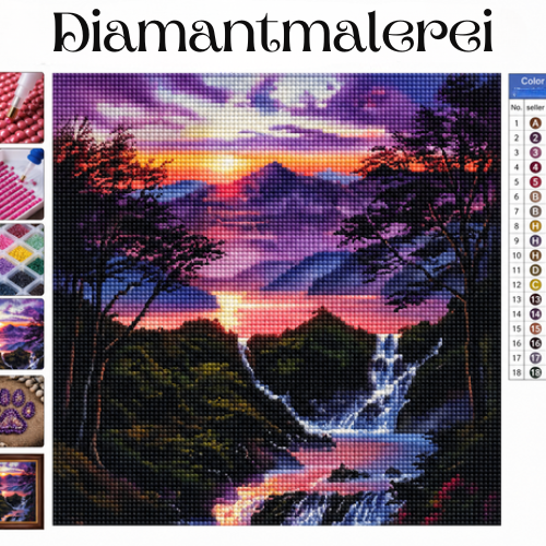 Lila Sonnenuntergang 40 x 50 cm