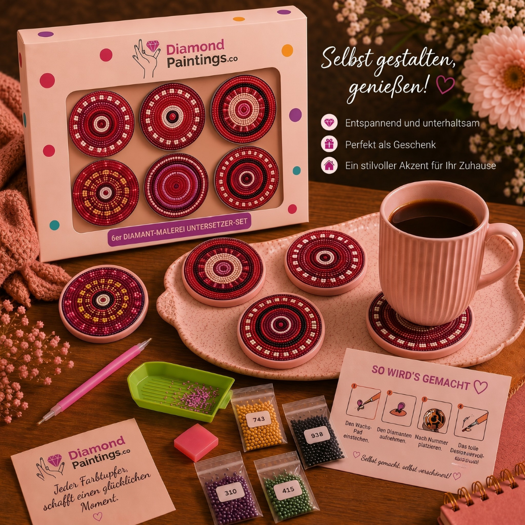 Rubinglanz Untersetzer-Set
