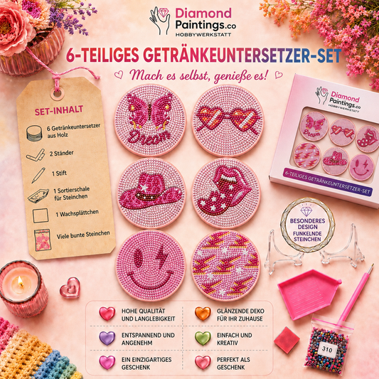Rosa Traum Untersetzer-Set