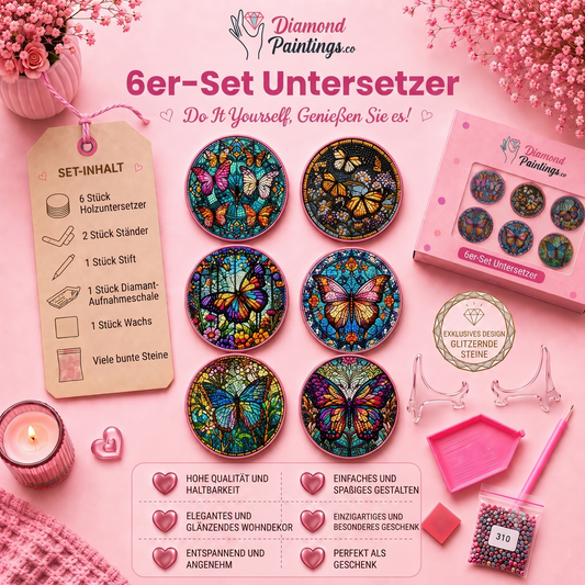 Schmetterlingsglanz Untersetzer-Set
