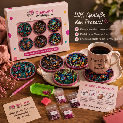 Schmetterlingsglanz Untersetzer-Set